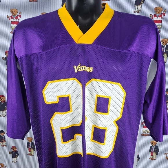 Y2K Reebok Minesota Vinkings Adrian Peterson #28 purple & white football jersey - Picture 1 of 8